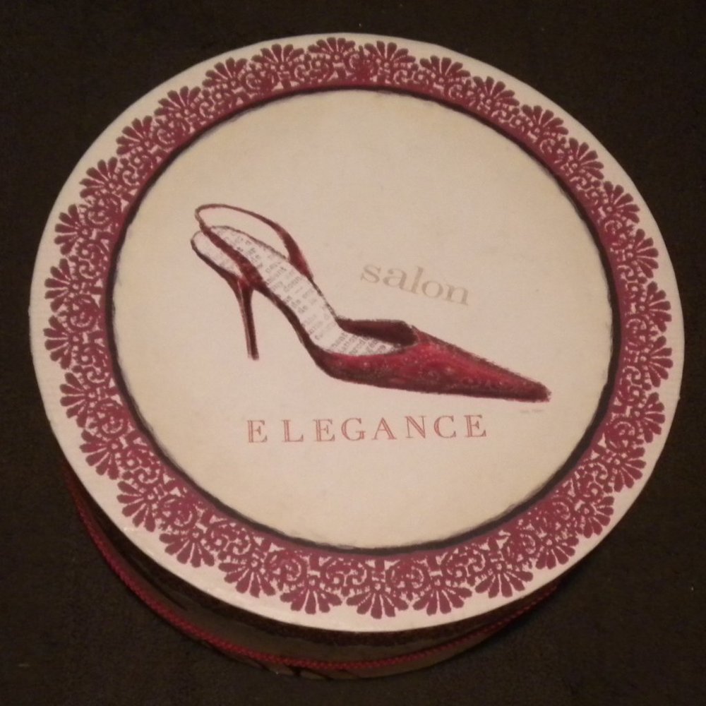 Rare Emily Adams Storage Round Box 15 inch round